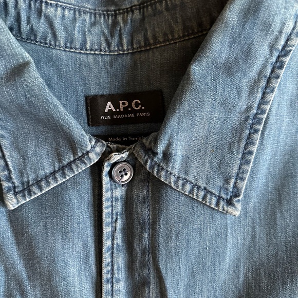 A.P.C. Men's Blue Denim Shirt - Picture 4 of 7